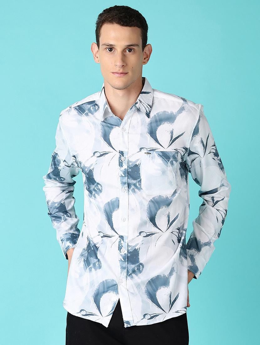 men long sleeves printed casual shirt - 21572220 -  Zoom Image - 0