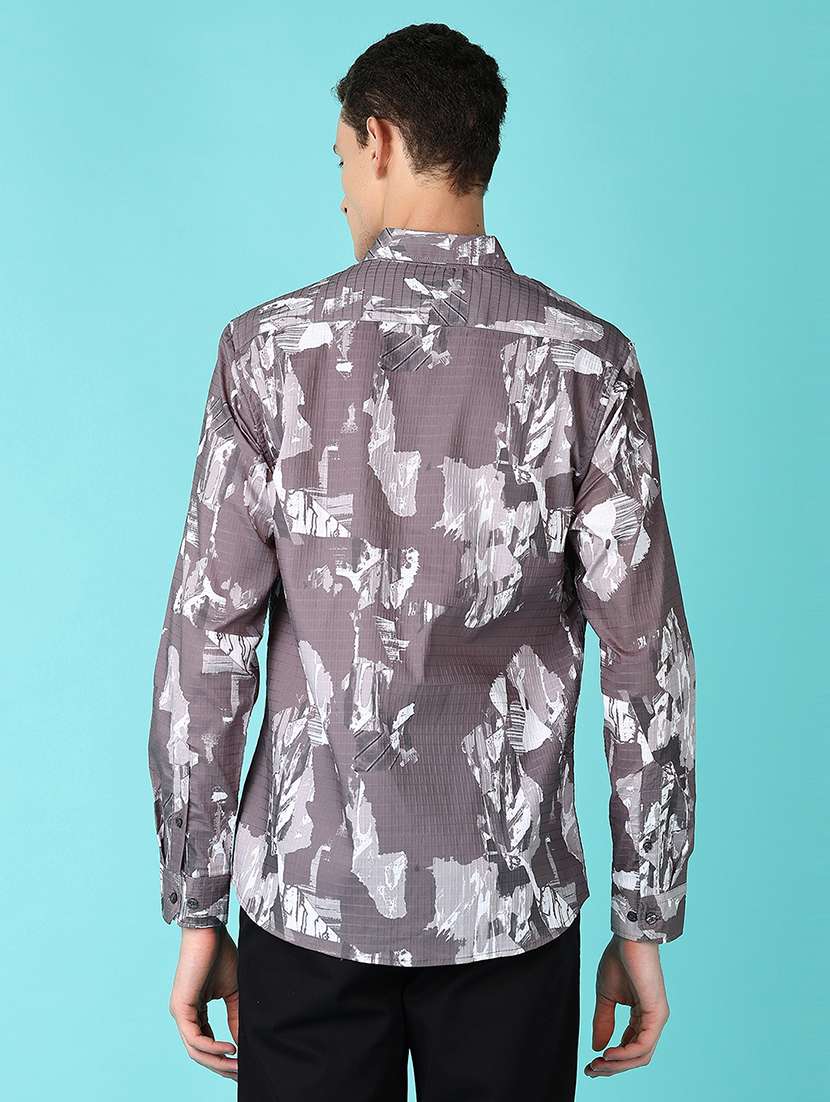 men long sleeves printed casual shirt - 21572221 -  Standard Image - 3