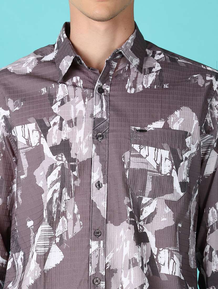men long sleeves printed casual shirt - 21572221 -  Standard Image - 5