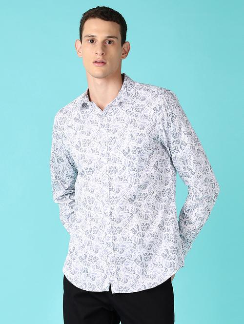 men printed collared long sleeves casual shirt - 21572223 - Standard Image - 0