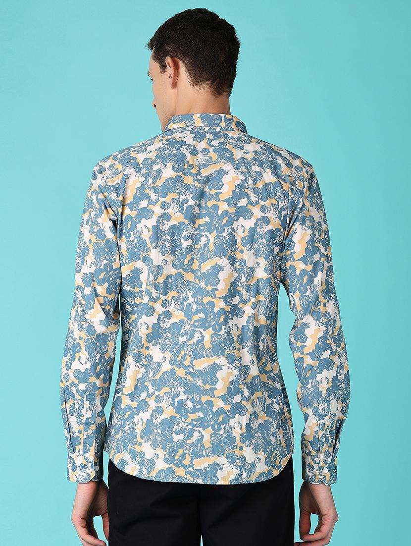 men printed collared long sleeves casual shirt - 21572233 - Standard Image - 3