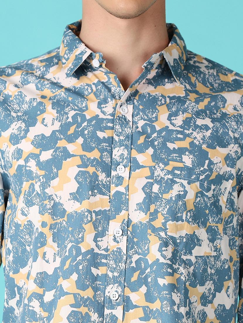 men printed collared long sleeves casual shirt - 21572233 - Standard Image - 5