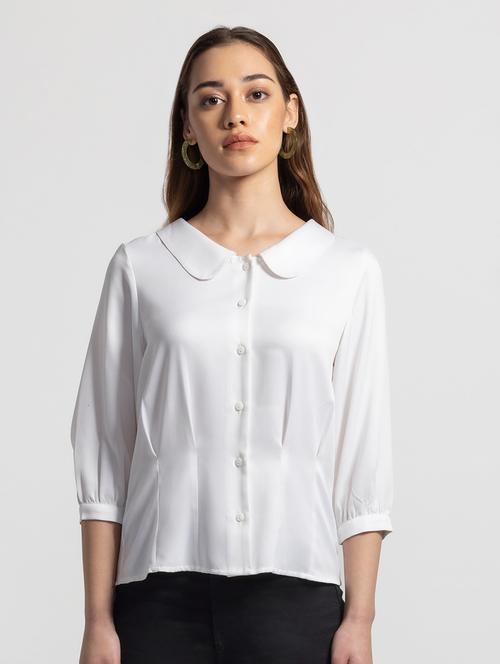 women white solid regular shirt - 21572953 - Standard Image - 0