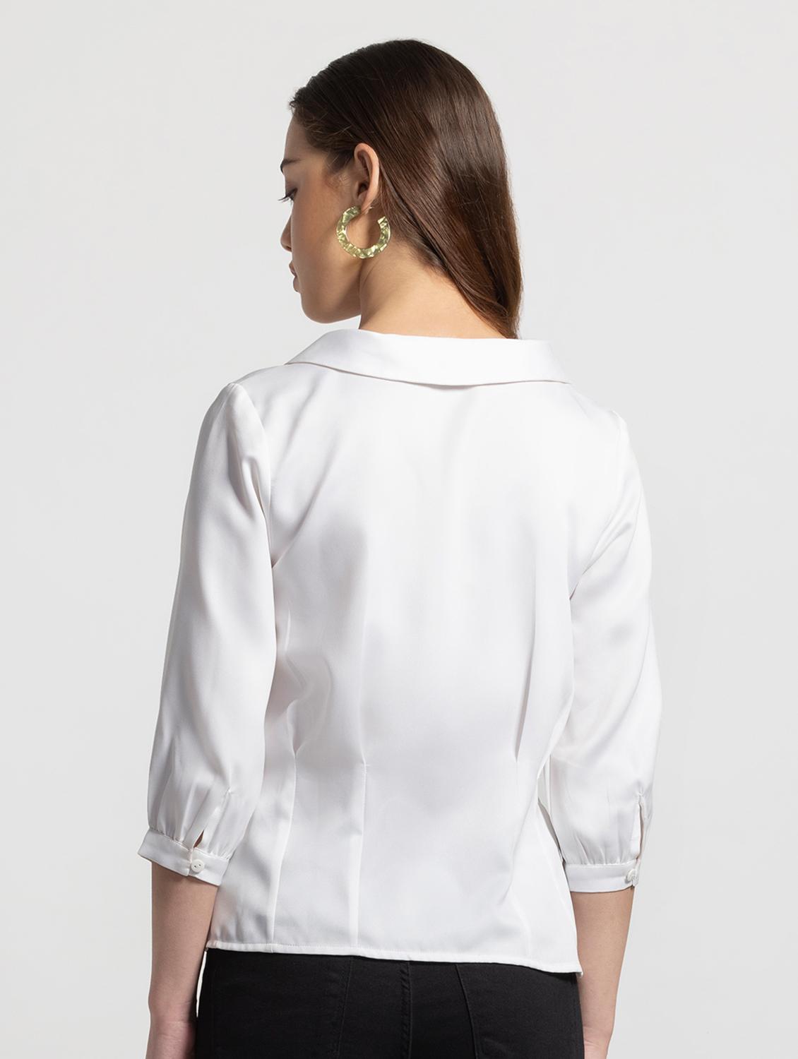women white solid regular shirt - 21572953 - Standard Image - 3