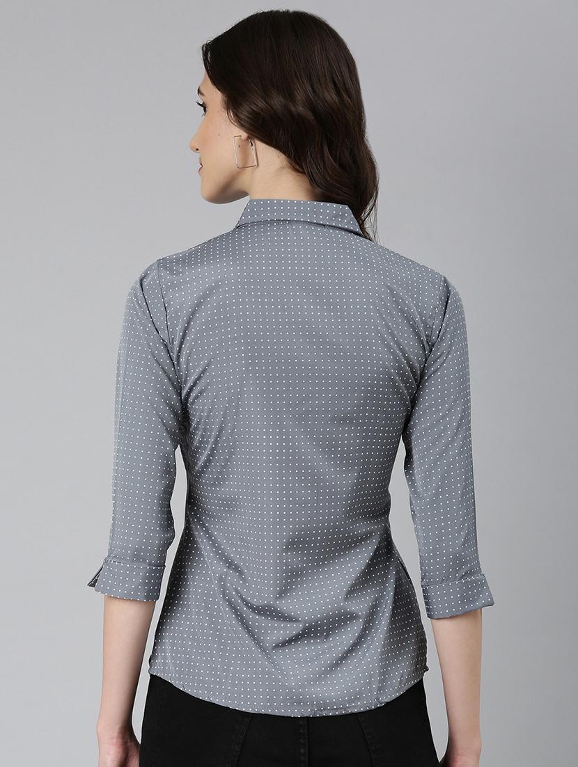 women polka doted collared regular shirt - 21573046 - Standard Image - 3