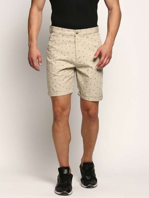 men beige printed bermuda short - 21573047 - Standard Image - 0