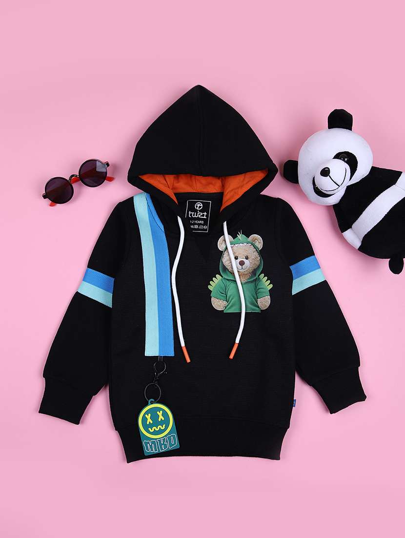 boys front print long sleeve sweatshirts