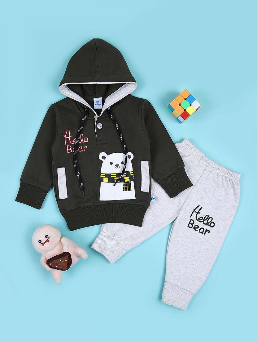 boys printed sweatshirt and jogger set