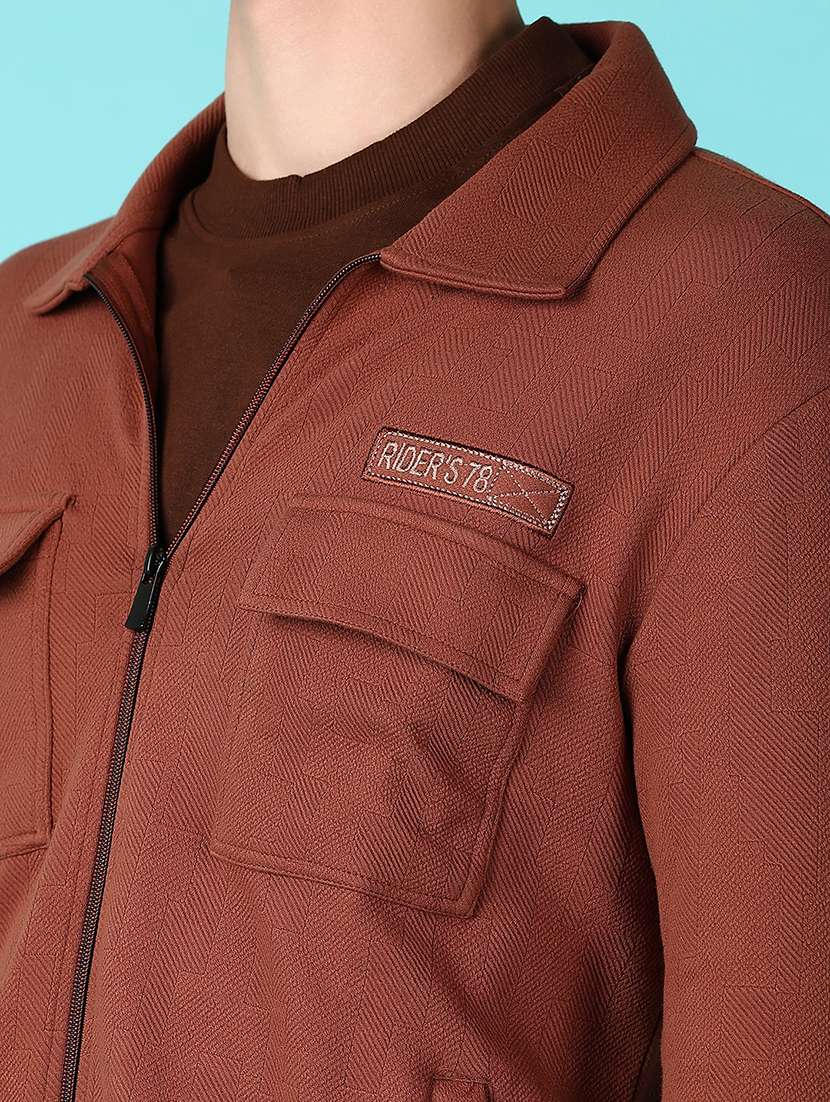 men long sleeves solid casual jacket - 21573075 -  Standard Image - 5