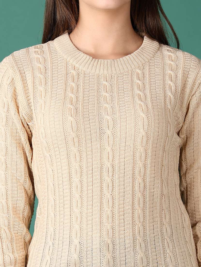 women long sleeves self design pullover - 21573076 -  Standard Image - 5