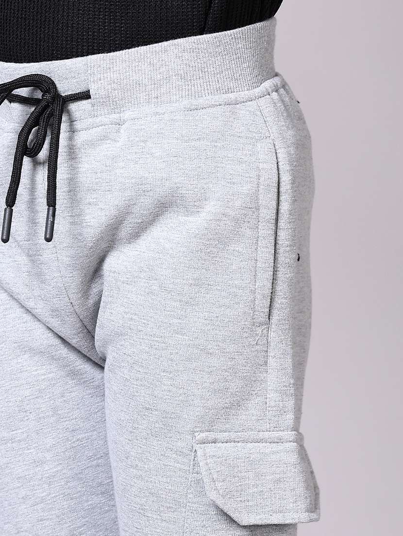 boys grey solid mid rise jogger - 21573118 -  Standard Image - 3