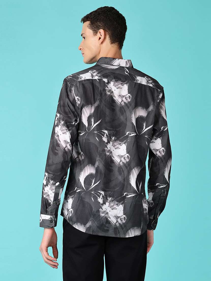 men long sleeves printed casual shirt - 21573135 -  Standard Image - 3