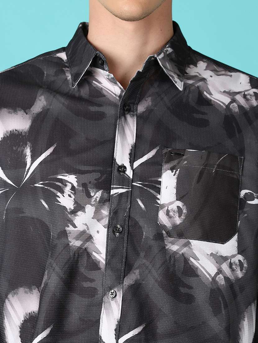 men long sleeves printed casual shirt - 21573135 -  Standard Image - 5