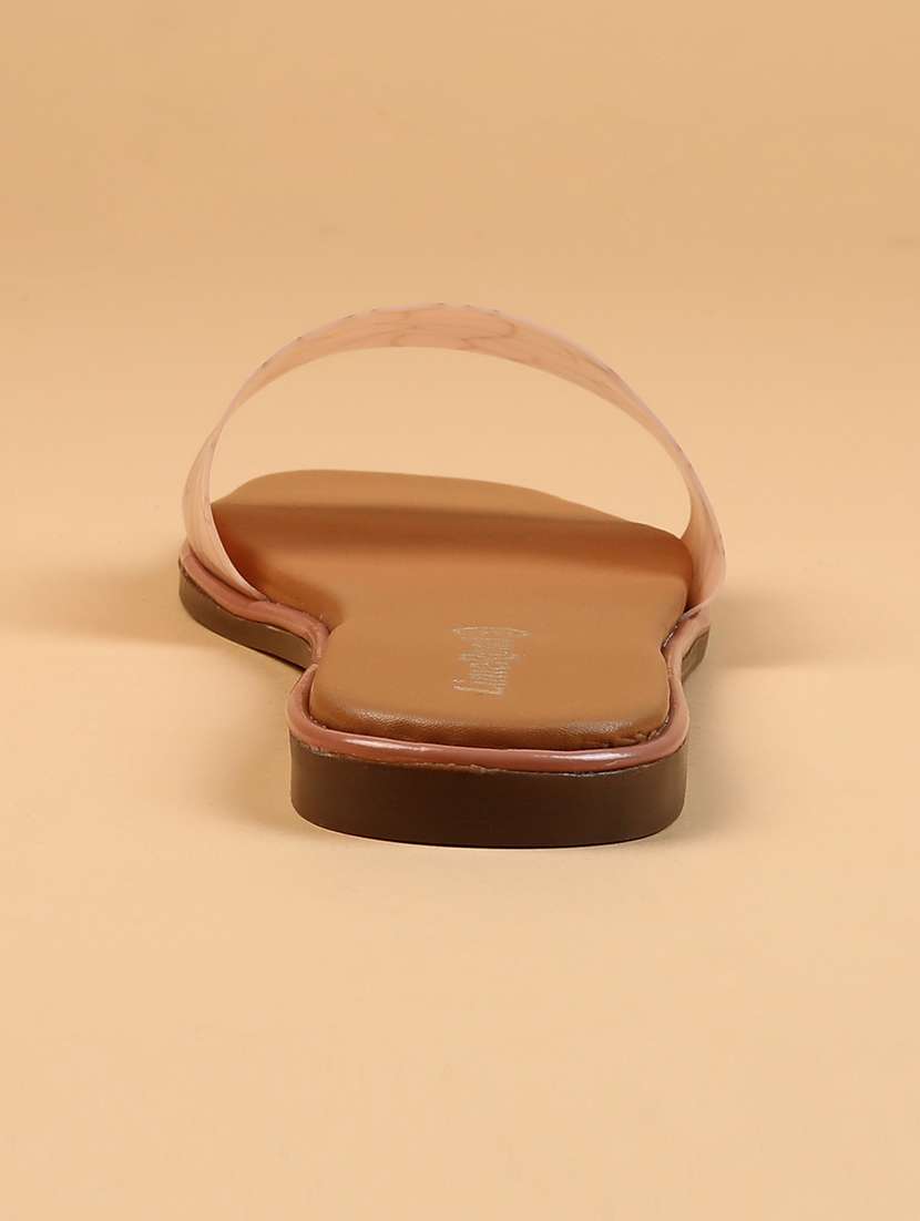 women peach slip on sandal - 21573139 -  Standard Image - 3
