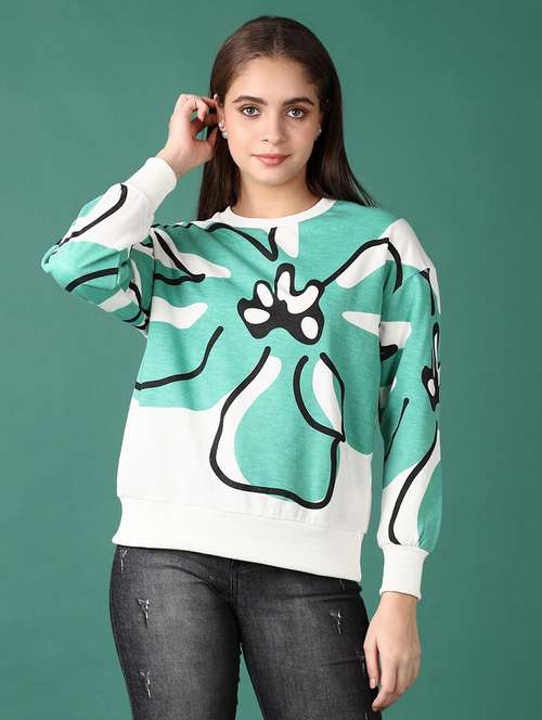 women front print long sleeves sweatshirt - 21573143 -  Standard Image - 0