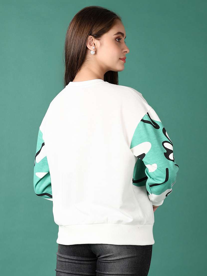 women front print long sleeves sweatshirt - 21573143 -  Standard Image - 3