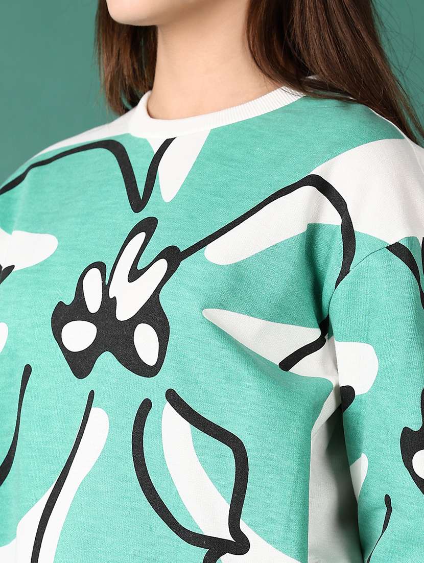 women front print long sleeves sweatshirt - 21573143 -  Standard Image - 5