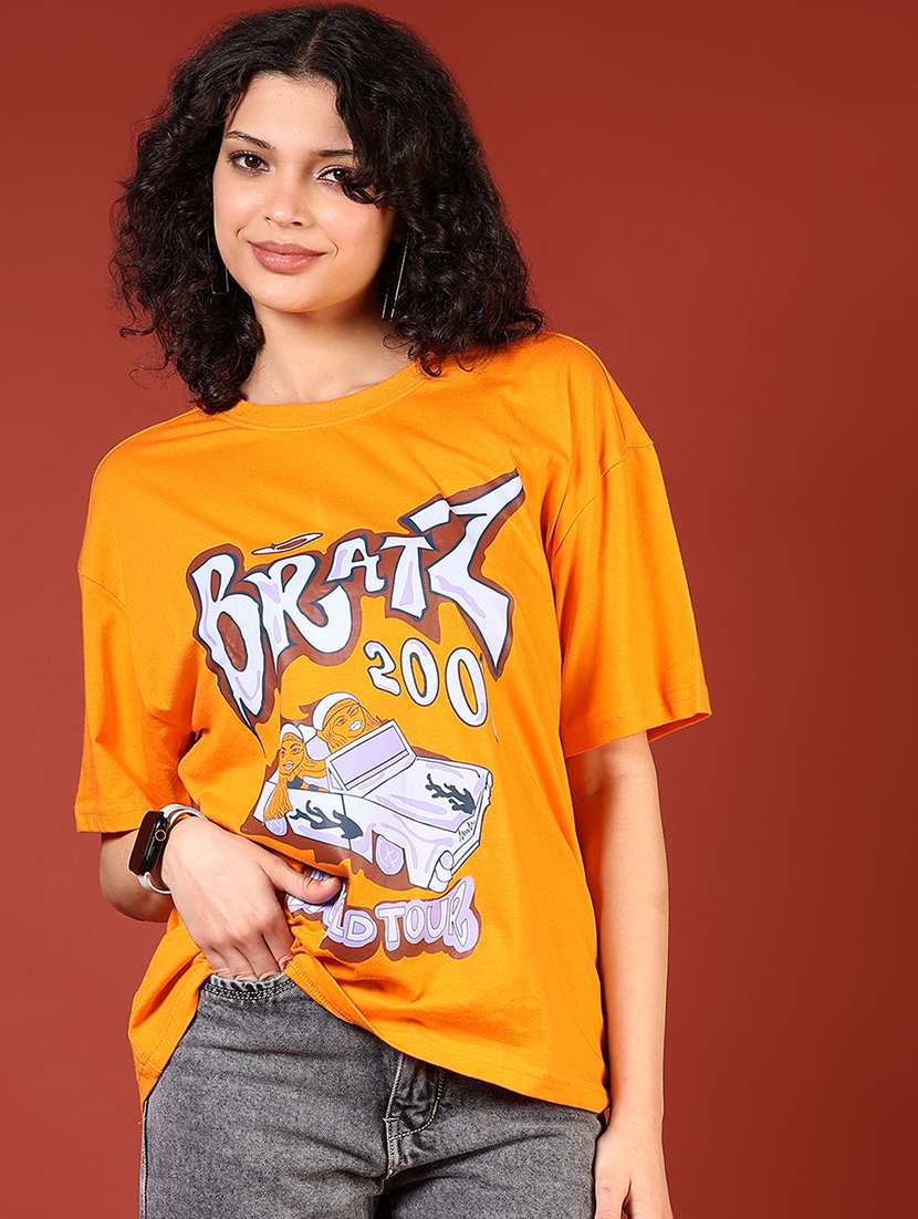 women printed short sleeves oversized t-shirt