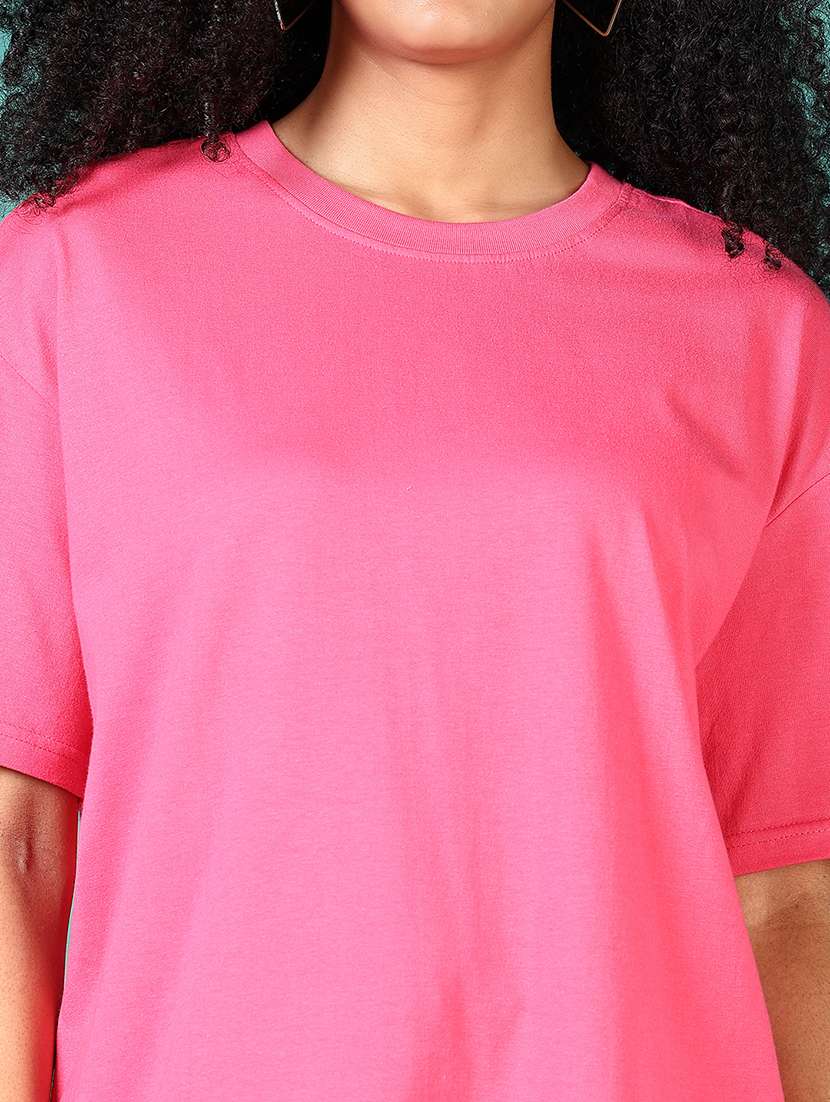 women pink back print short sleeve t-shirt - 21573153 -  Standard Image - 5