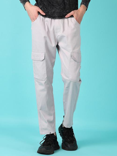light grey twill cargos - 21573160 - Standard Image - 0