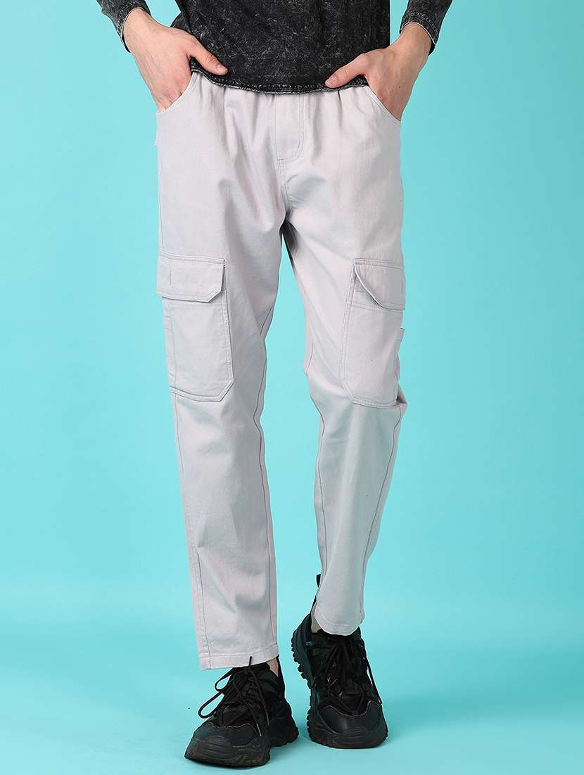 light grey twill cargos - 21573160 - Zoom Image - 0