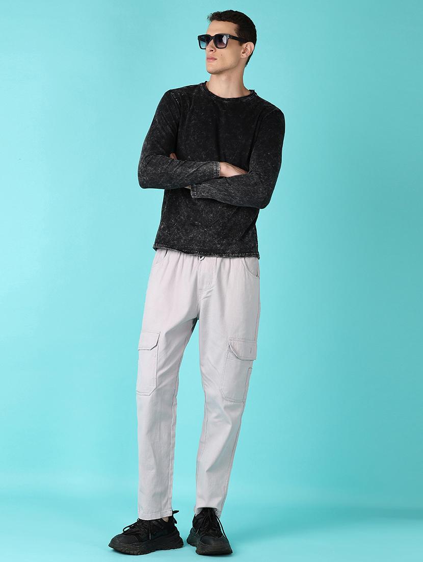 light grey twill cargos - 21573160 - Standard Image - 5