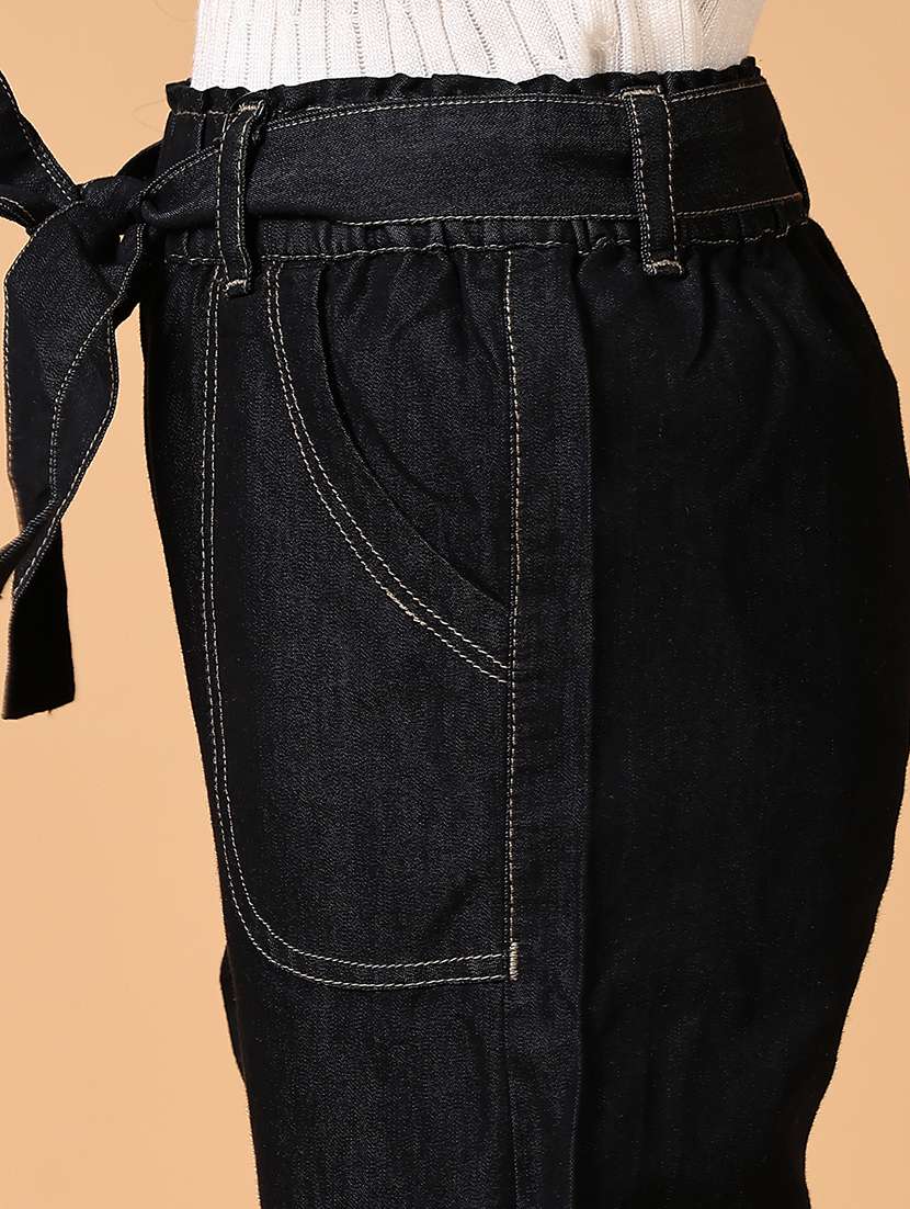 girls black plain joggers - 21573274 -  Standard Image - 5