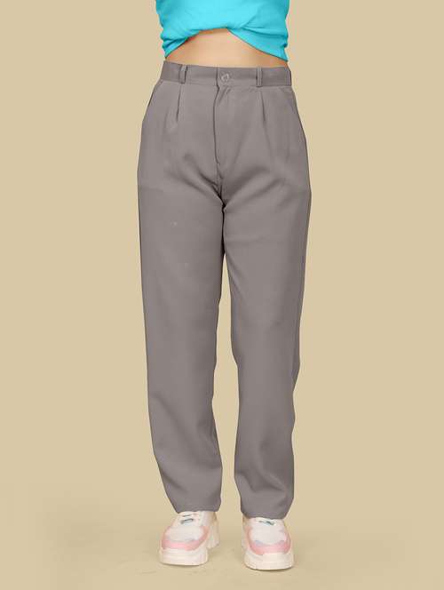 women solid pleated tailored pant - 21573672 -  Standard Image - 0