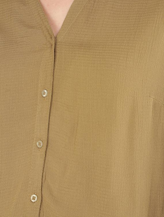 olive viscose regular shirt - 21573779 - Standard Image - 5