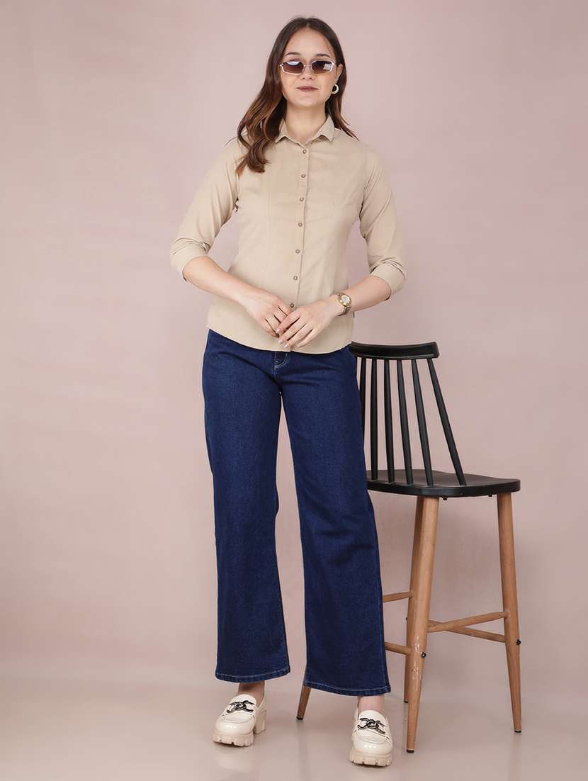 beige cotton regular shirt - 21573782 -  Standard Image - 3