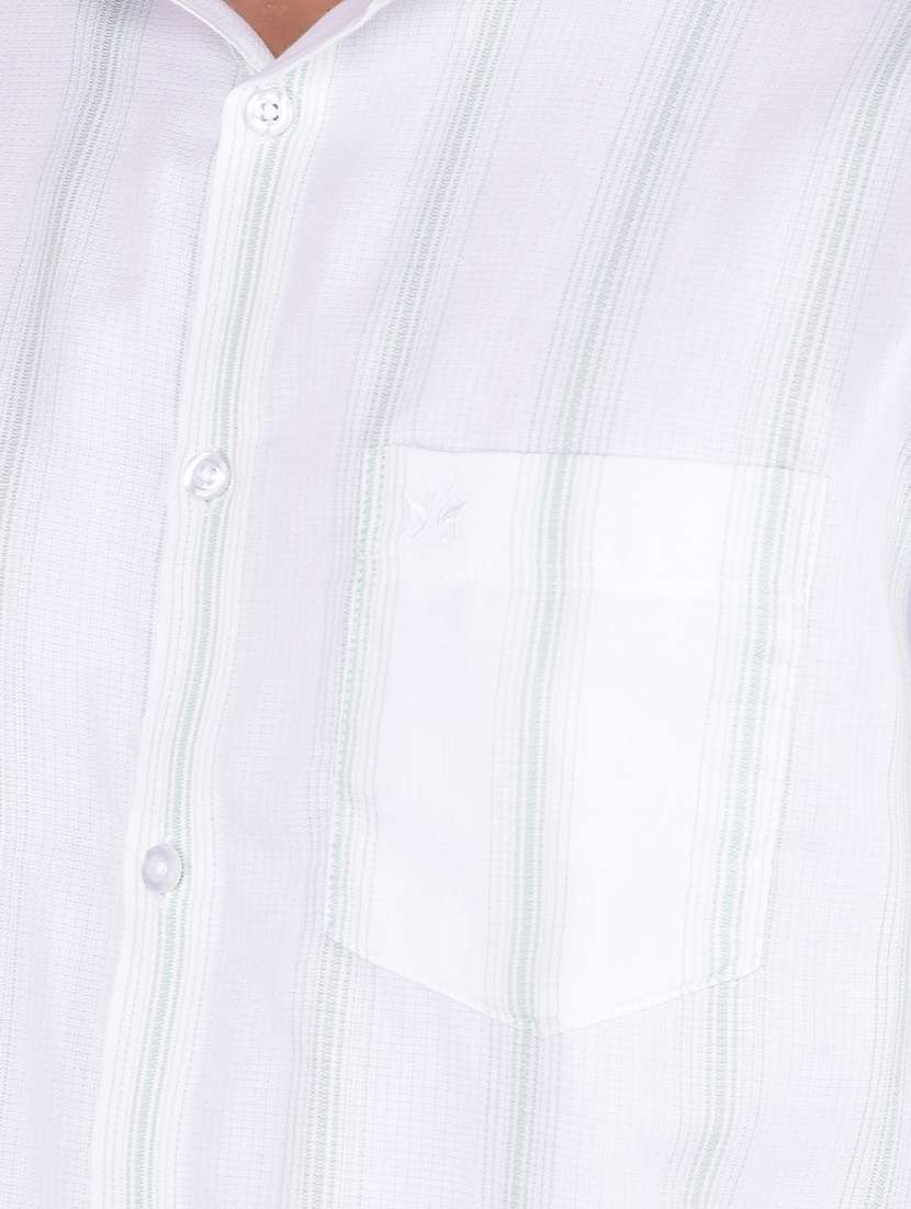 men striped collared slim fit long sleeve shirt - 21573873 -  Standard Image - 5