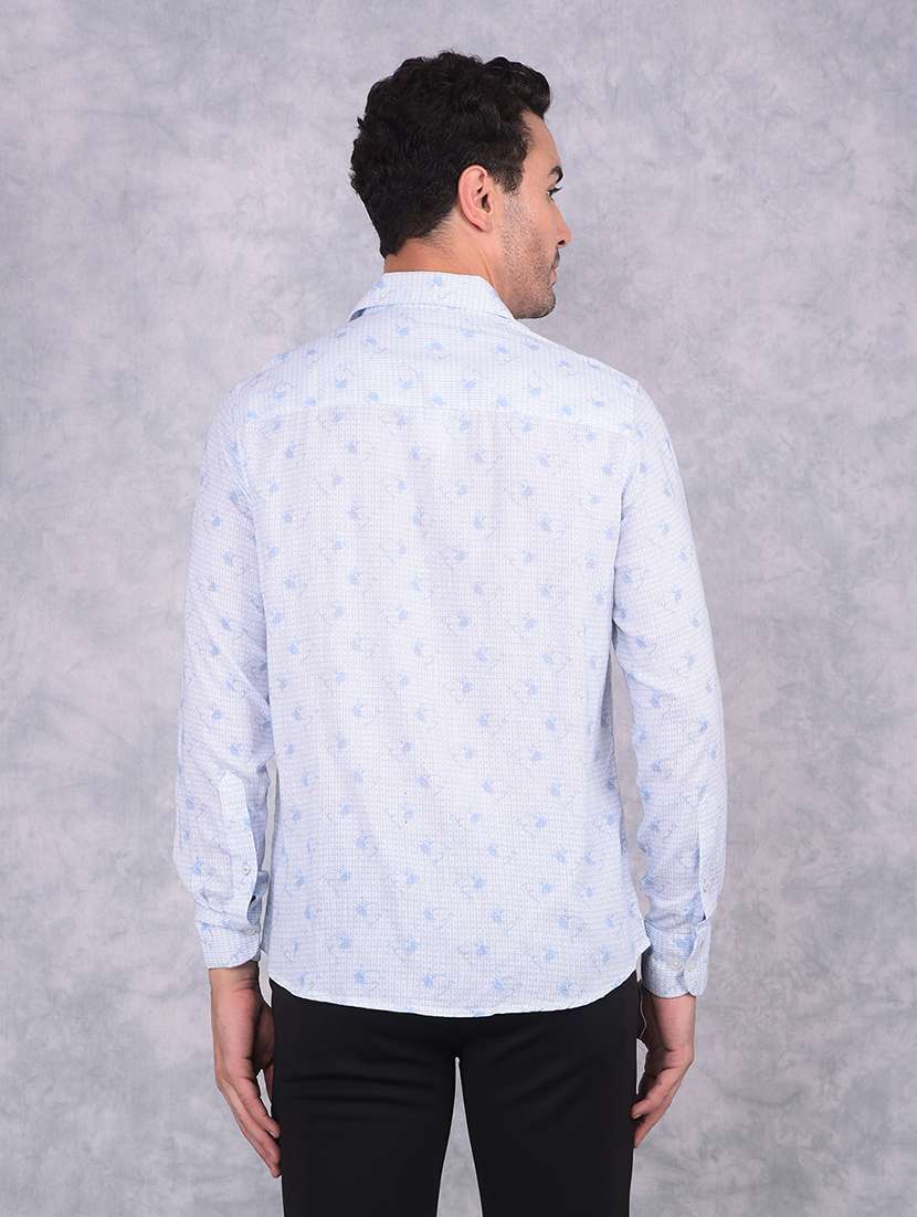 men printed slim fit long sleeve casual shirt - 21573906 -  Standard Image - 3