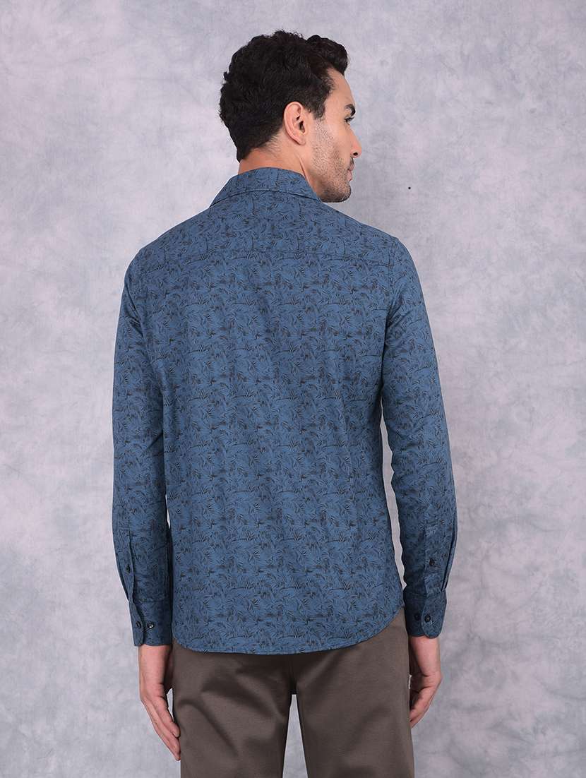 men printed slim fit long sleeve casual shirt - 21573907 -  Standard Image - 3