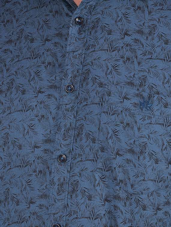 men printed slim fit long sleeve casual shirt - 21573907 -  Standard Image - 5