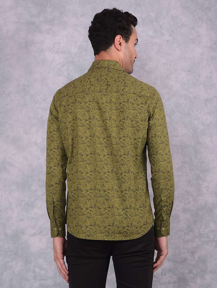 men printed slim fit long sleeve casual shirt - 21573908 -  Standard Image - 3