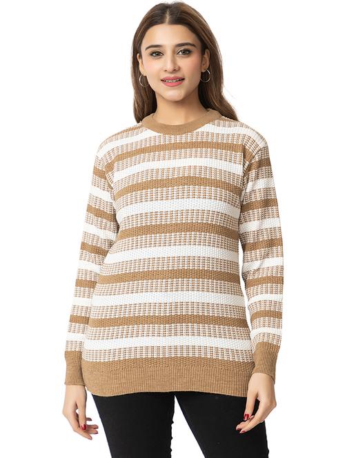 women striped long sleeves pullover - 21574027 - Standard Image - 0