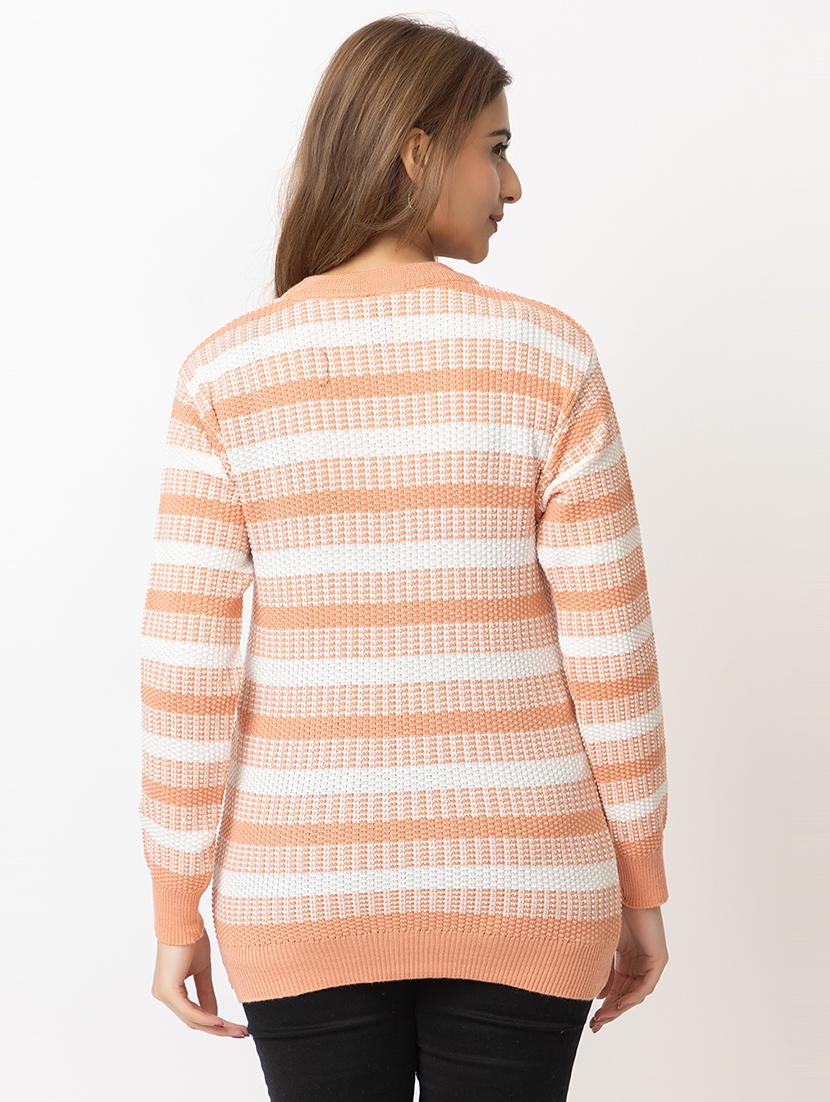 women striped long sleeves pullover - 21574031 - Standard Image - 3