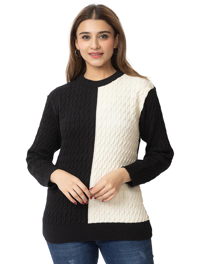 women color block long sleeves pullover - 21574033 - Zoom Image - 0