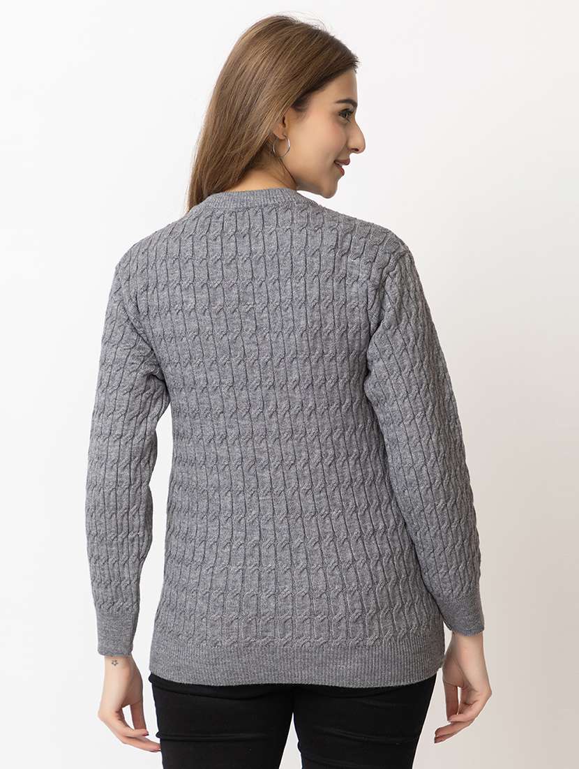 women color block long sleeves pullover - 21574034 - Standard Image - 3