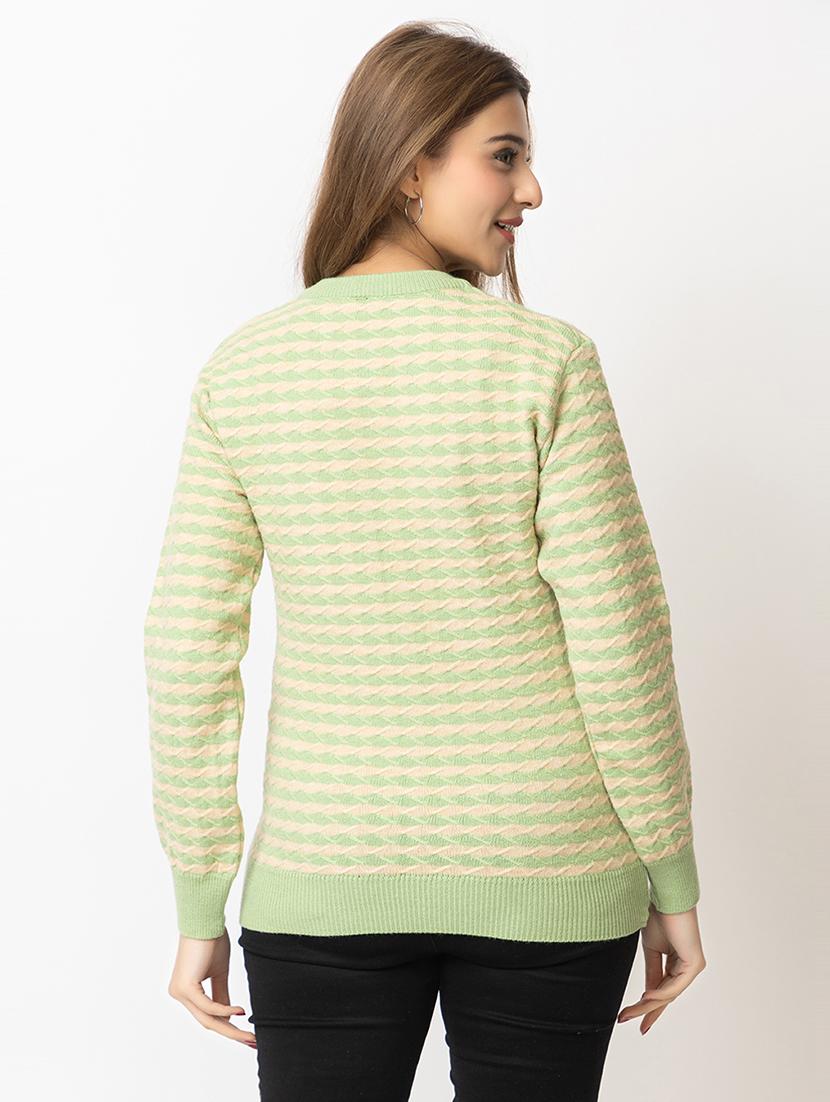 women striped long sleeves pullover - 21574039 - Standard Image - 3