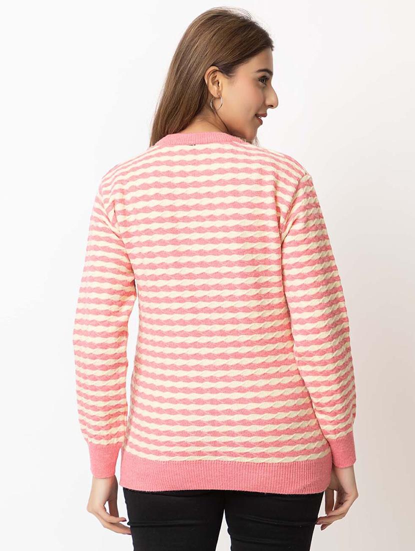women striped long sleeves pullover - 21574041 - Standard Image - 3