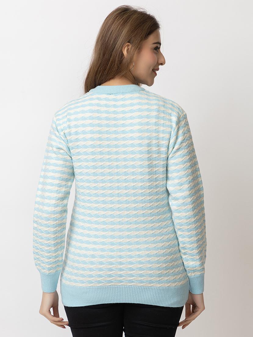women striped long sleeves pullover - 21574042 - Standard Image - 3