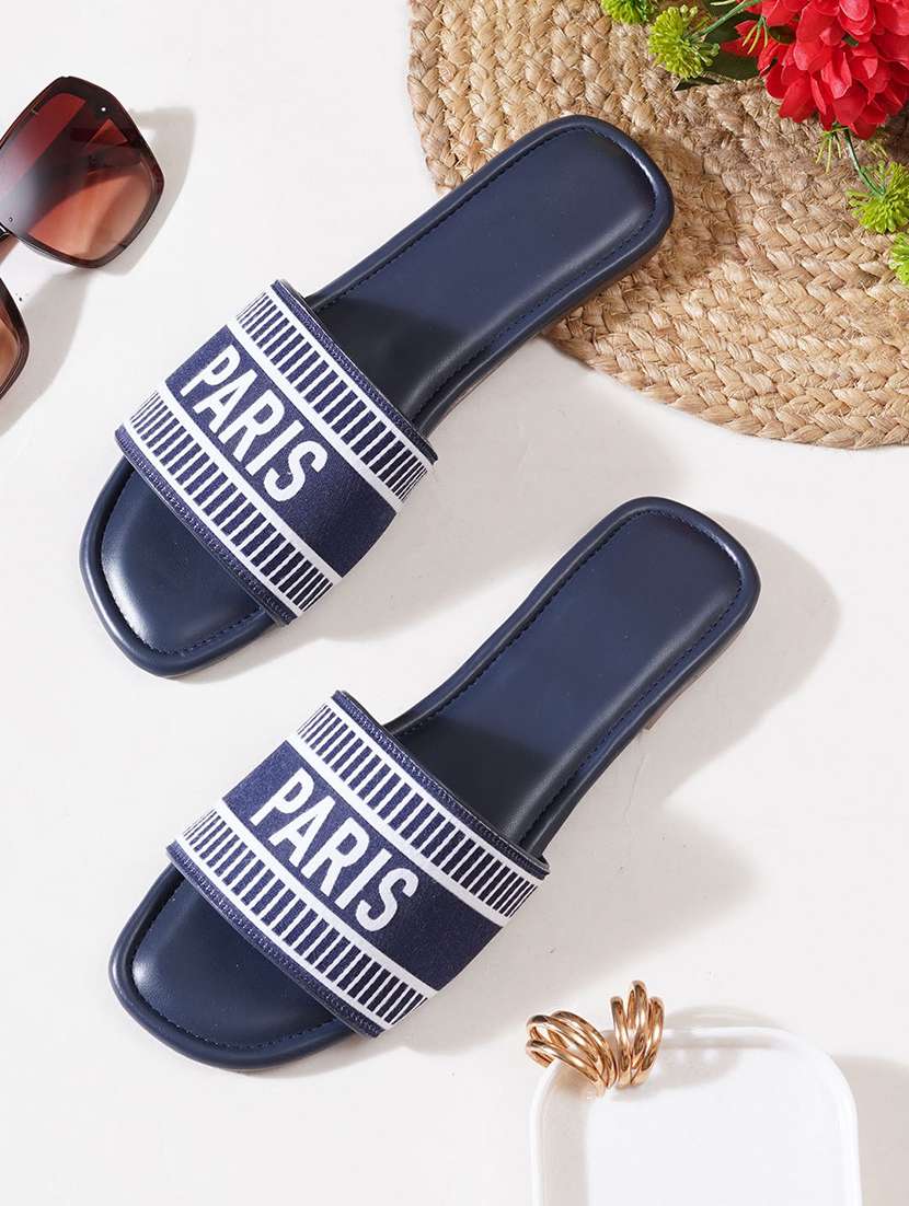 women navy blue flat forms sandal - 21574168 - Zoom Image - 0