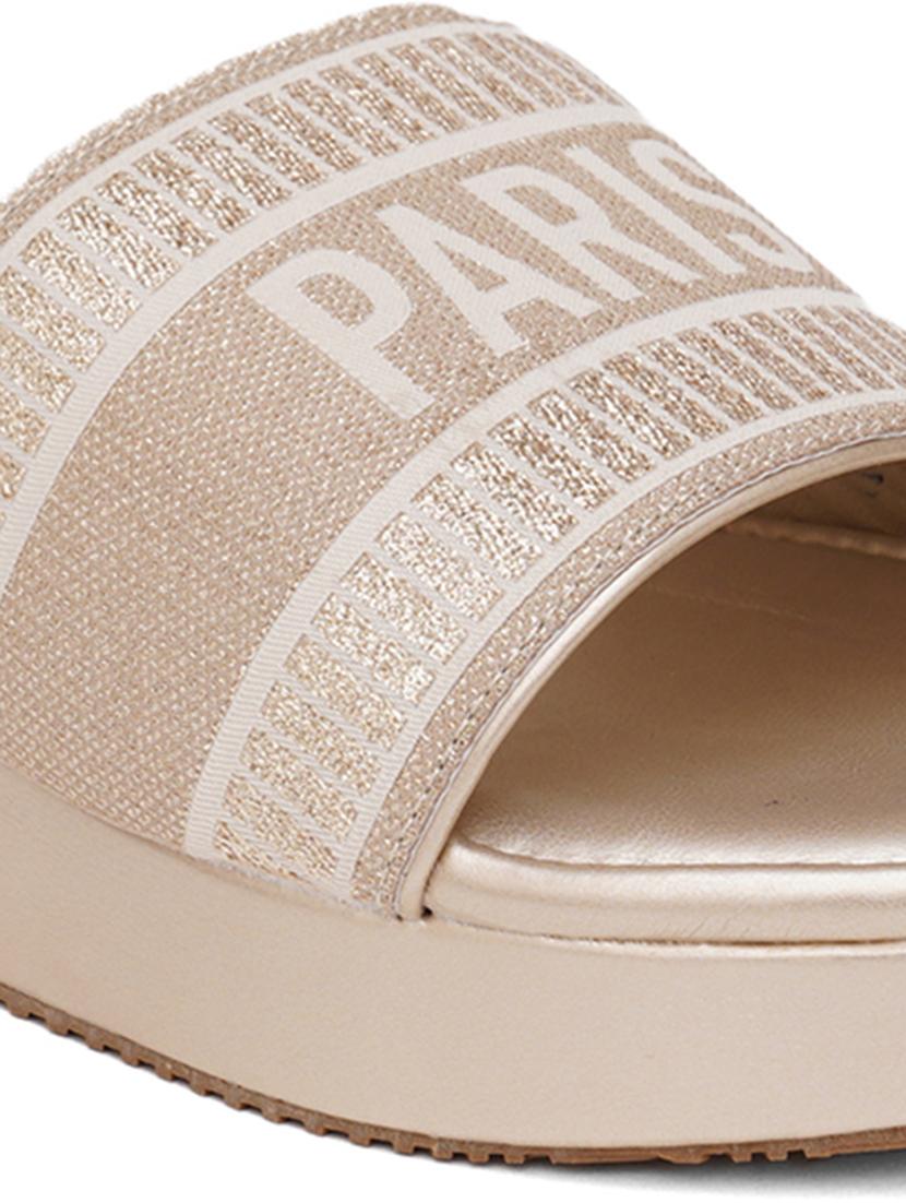 women gold slip on wedge - 21574174 - Standard Image - 3