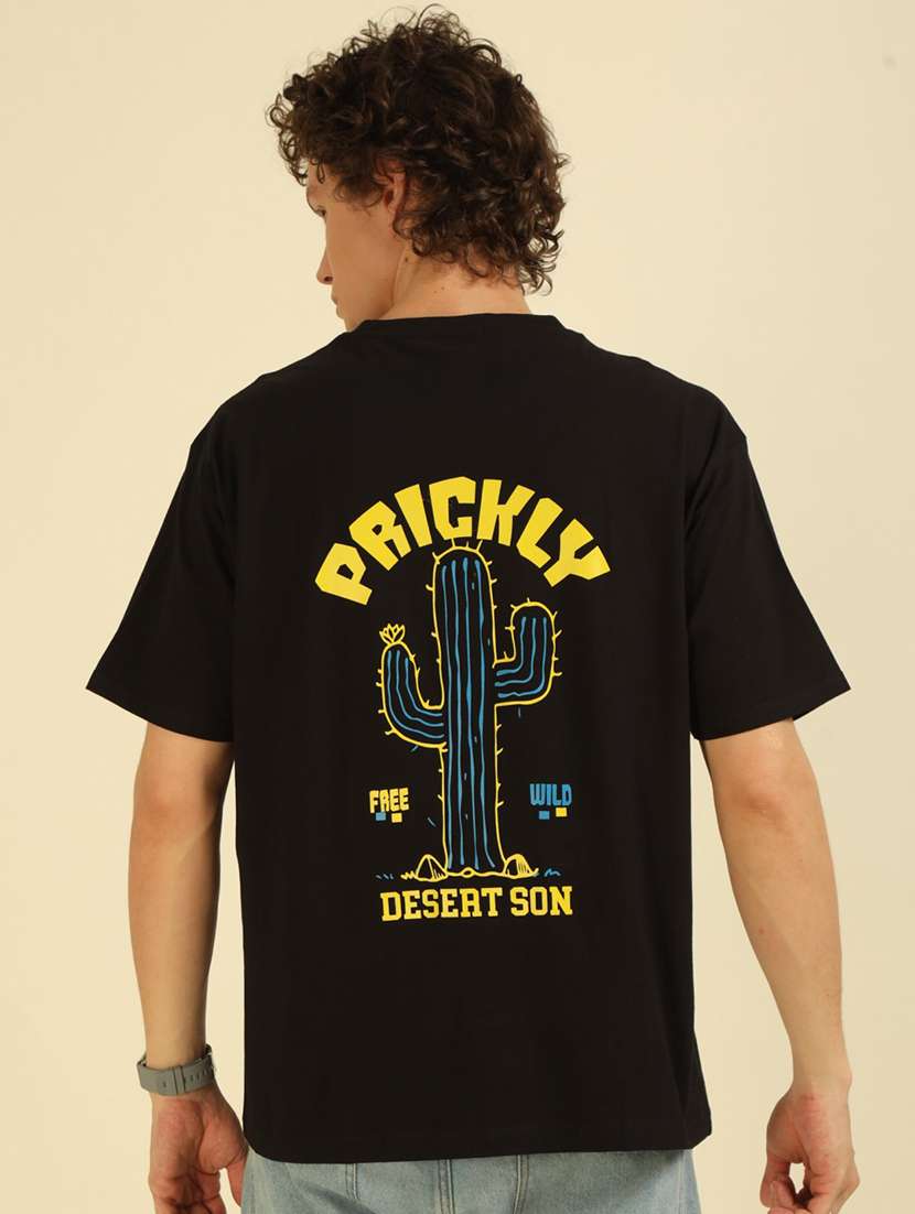 men front & back printed round neck oversized t-shirt - 21574214 -  Standard Image - 3