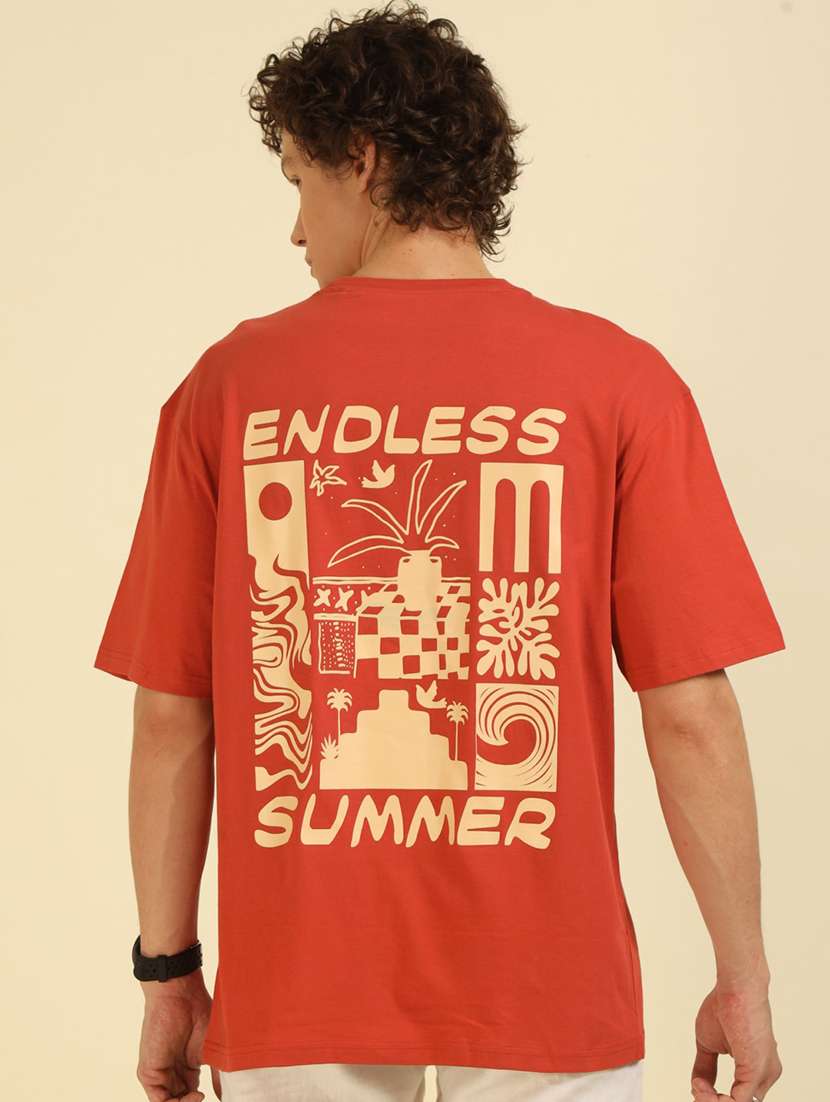 men front & back printed round neck oversized t-shirt - 21574217 -  Standard Image - 3