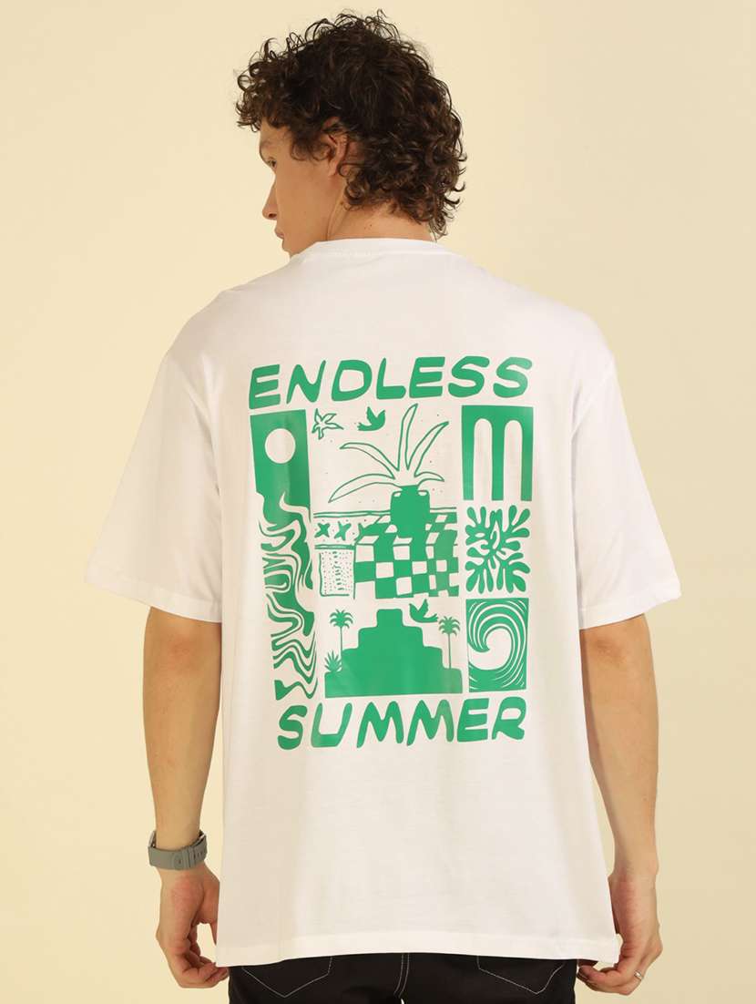 men front & back printed round neck oversized t-shirt - 21574218 -  Standard Image - 3