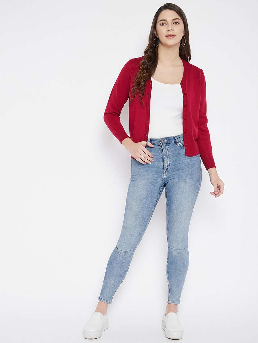 women solid long sleeve cardigan - 21574833 - Standard Image - 3