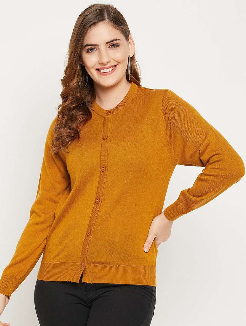 women solid long sleeve cardigan
