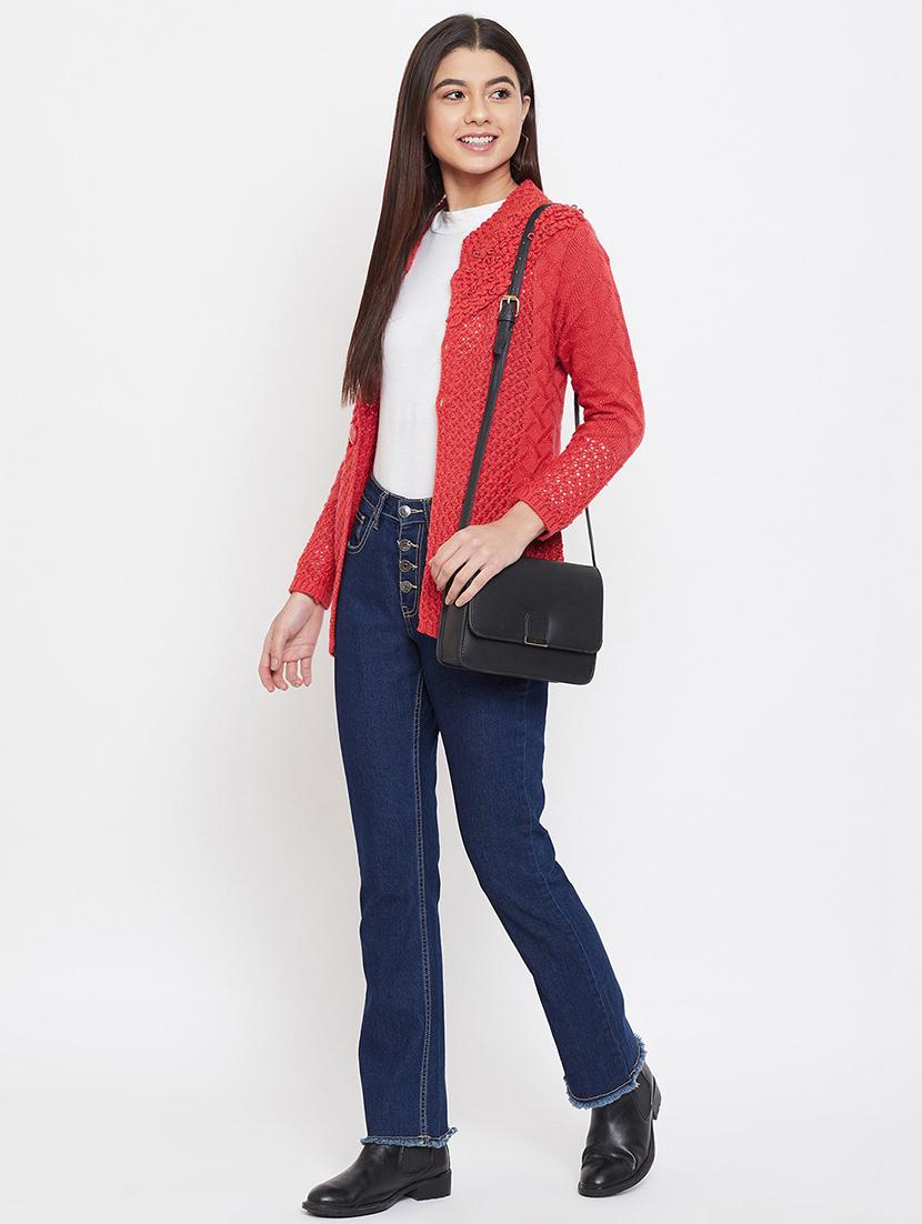 red wool blend cardigan - 21574860 - Standard Image - 3